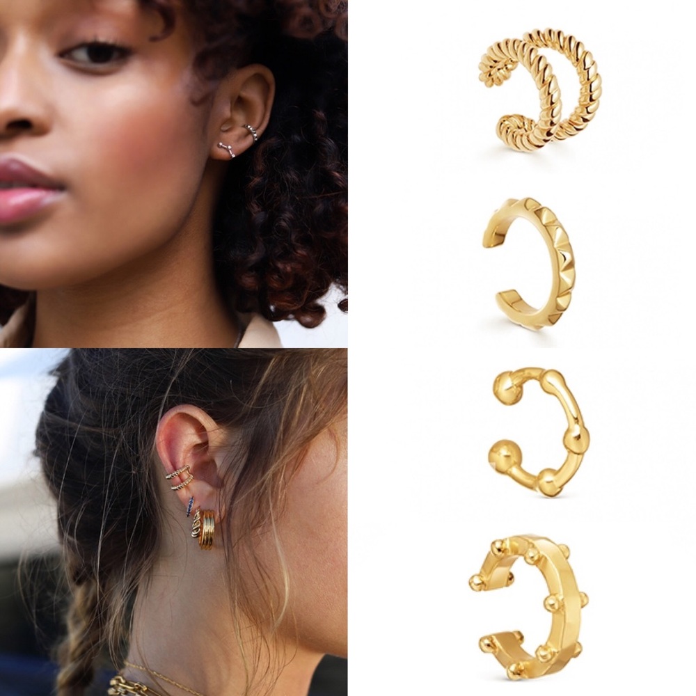 Day Wandering 4 pc. Gold Ear Cuff Set